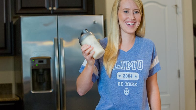 limu lean shake held by woman